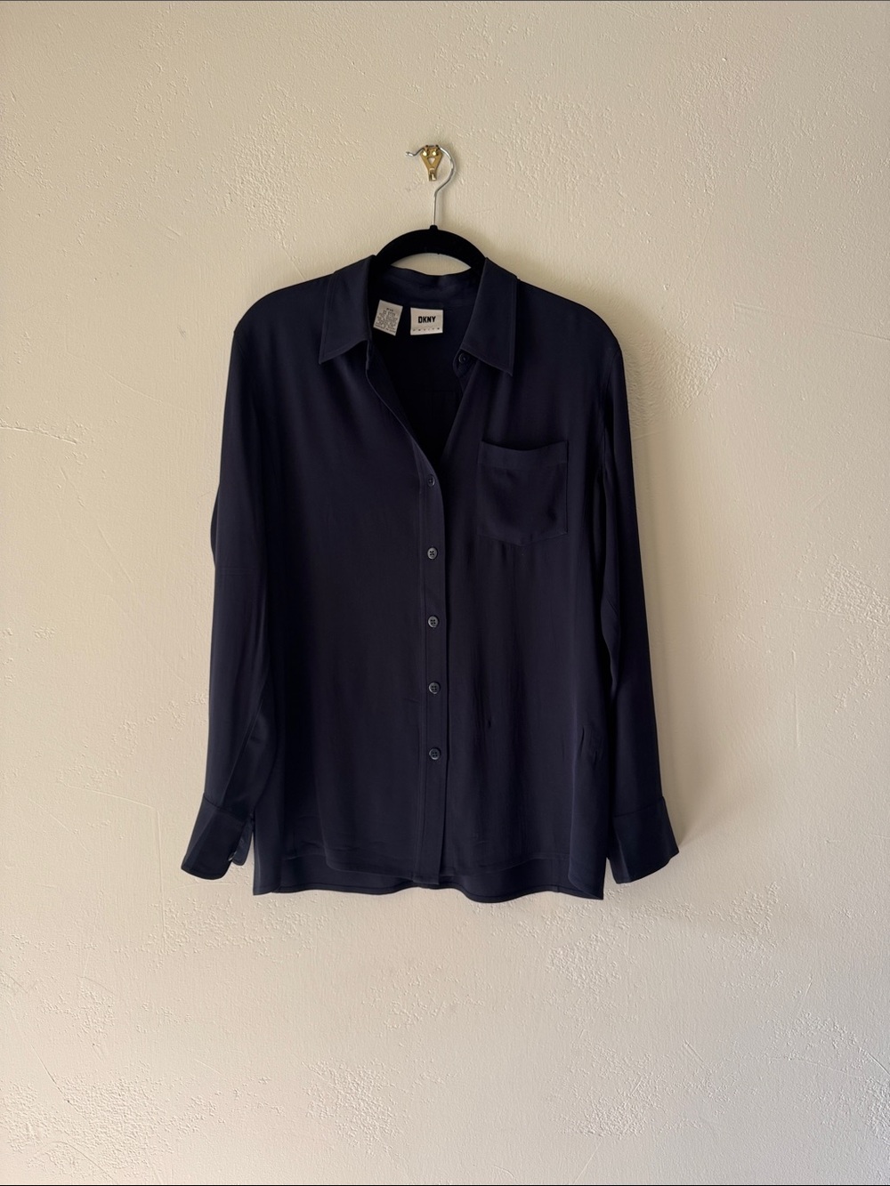 DKNY Dark Navy Long-Sleeve Button Shirt